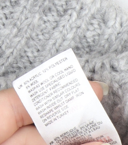 White Stuff Womens Grey Chunky Knit Sleeveless Cardigan UK 8