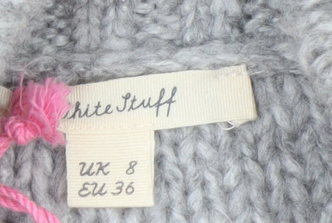 White Stuff Womens Grey Chunky Knit Sleeveless Cardigan UK 8