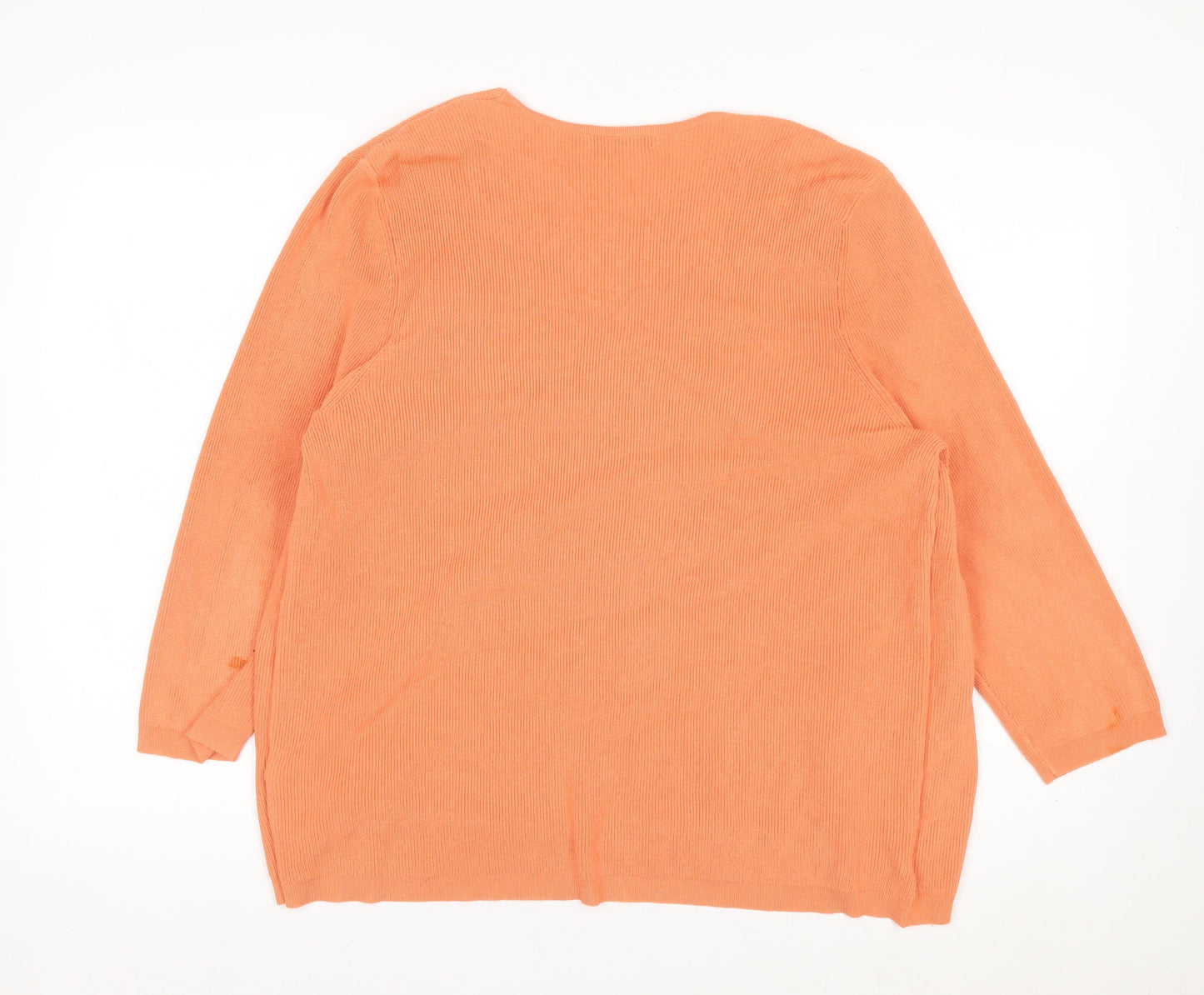 Marks and Spencer Women Orange Lace Front Cardigan Size 16