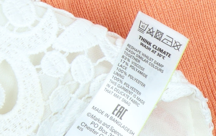 Marks and Spencer Women Orange Lace Front Cardigan Size 16