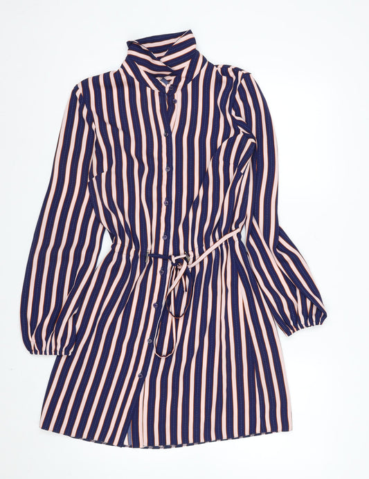 Miss Selfridge Women’s Multicoloured Striped Shirt Dress Size 8