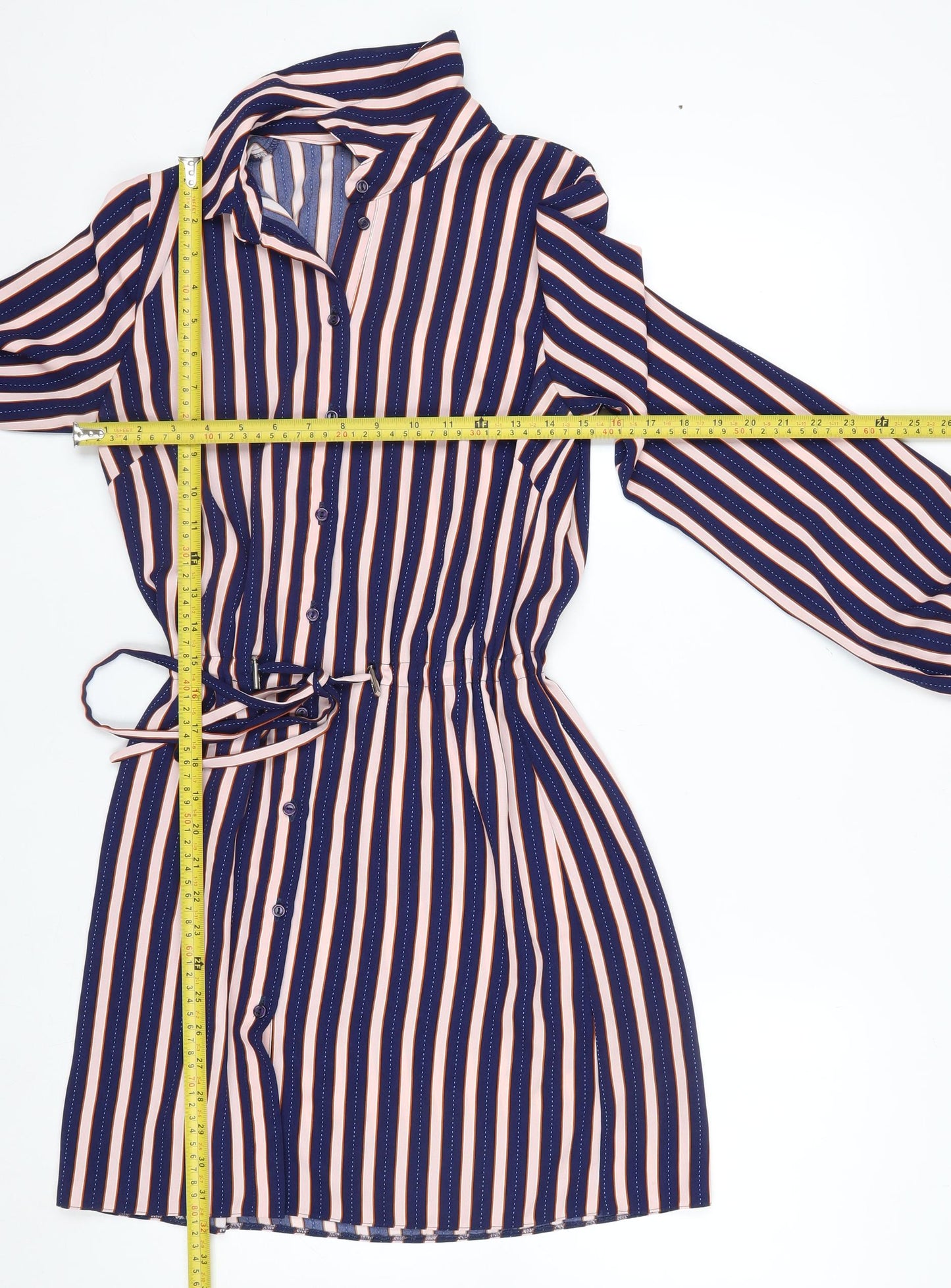 Miss Selfridge Women’s Multicoloured Striped Shirt Dress Size 8