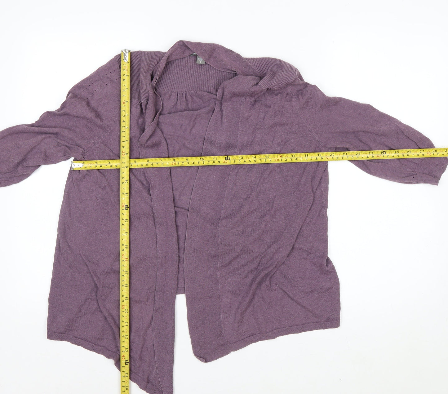 GAP Women Purple Open Cardigan L Linen Cotton Blend Lightweight