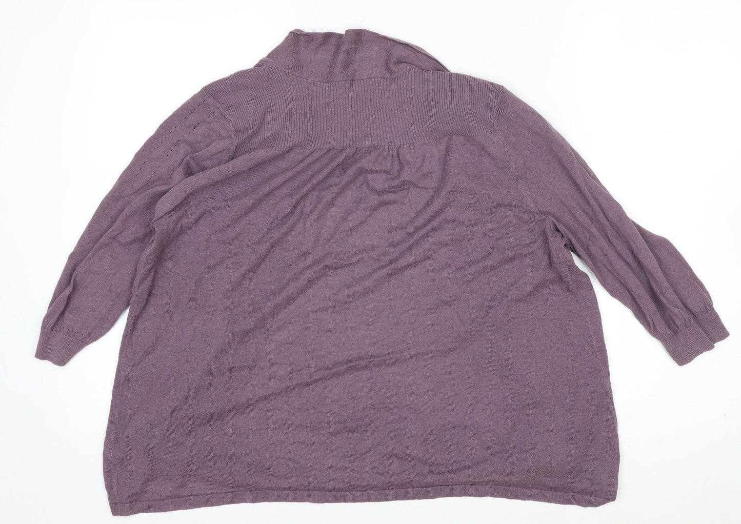 GAP Women Purple Open Cardigan L Linen Cotton Blend Lightweight