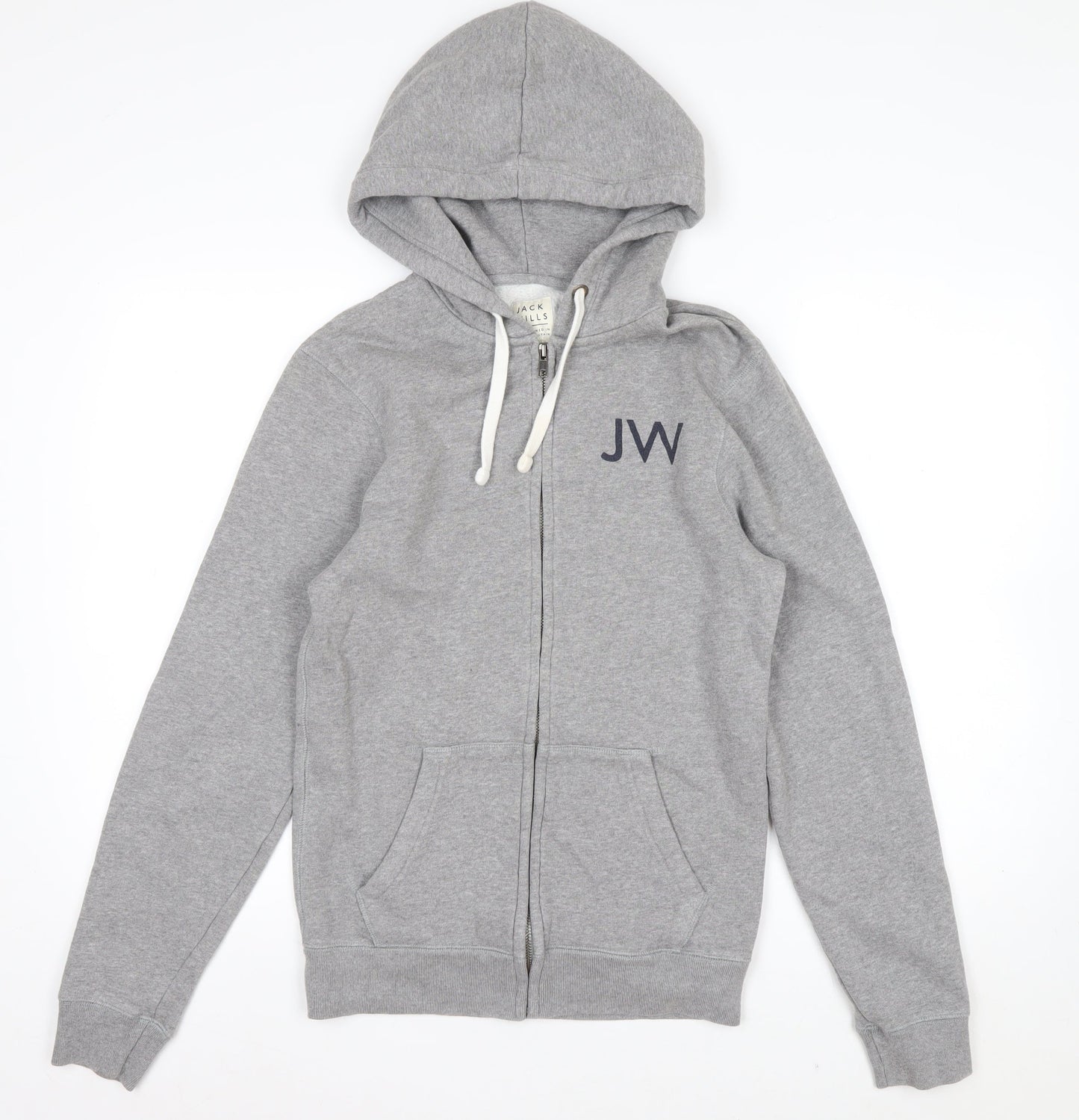 Jack Wills Men’s Grey Full Zip Hoodie XS Logo Fleece Sweatshirt