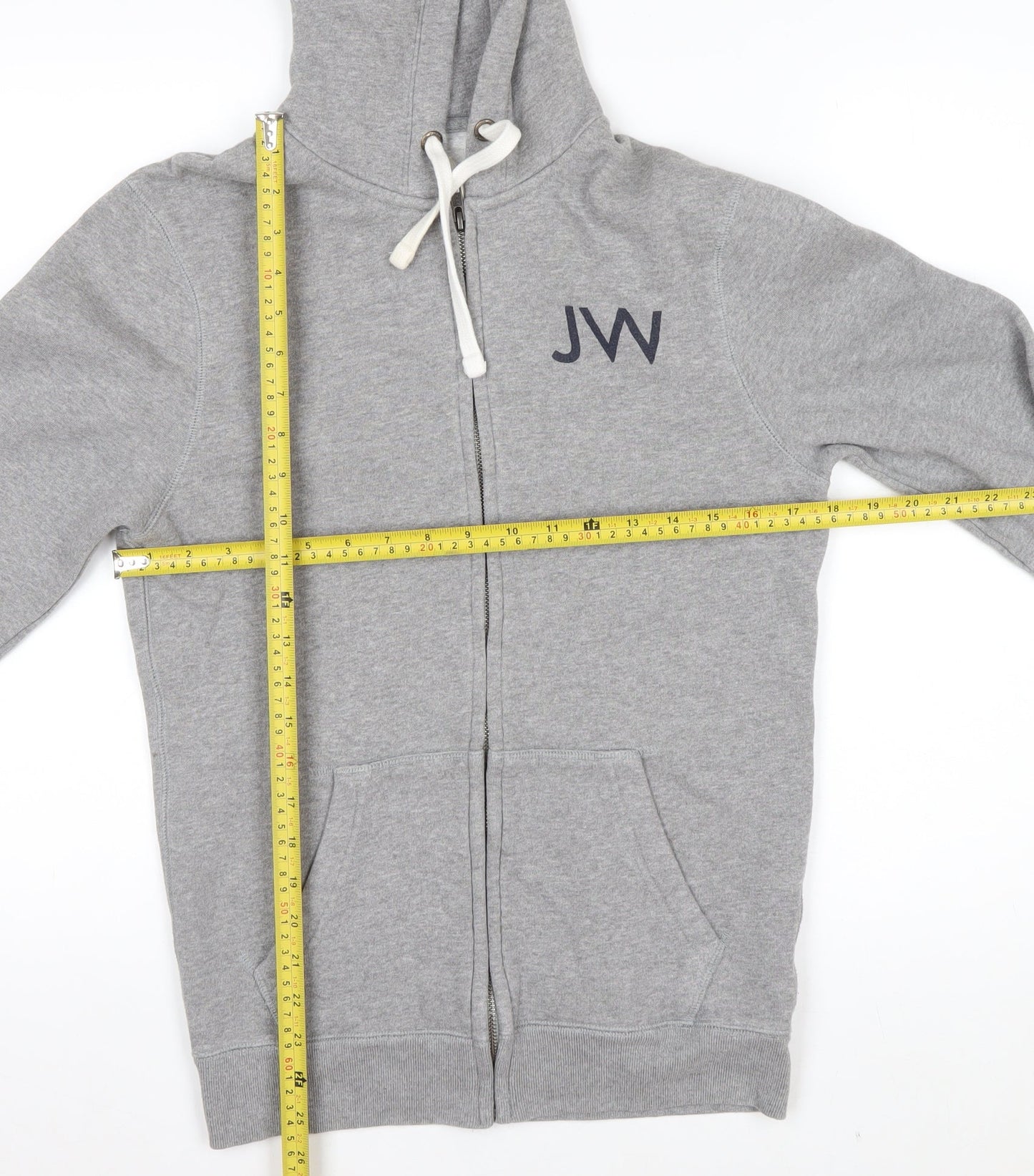 Jack Wills Men’s Grey Full Zip Hoodie XS Logo Fleece Sweatshirt