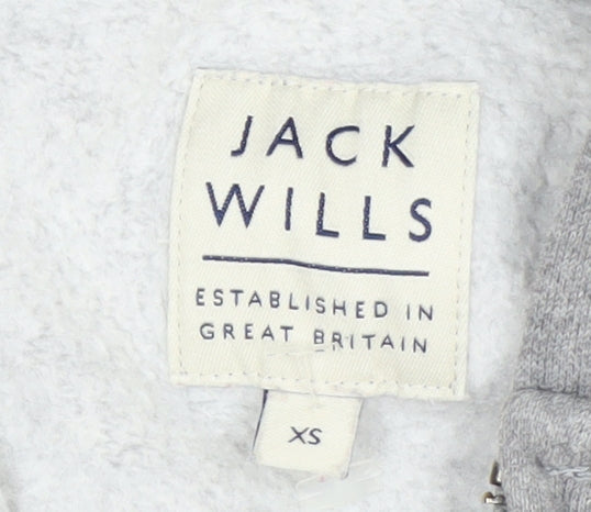 Jack Wills Men’s Grey Full Zip Hoodie XS Logo Fleece Sweatshirt