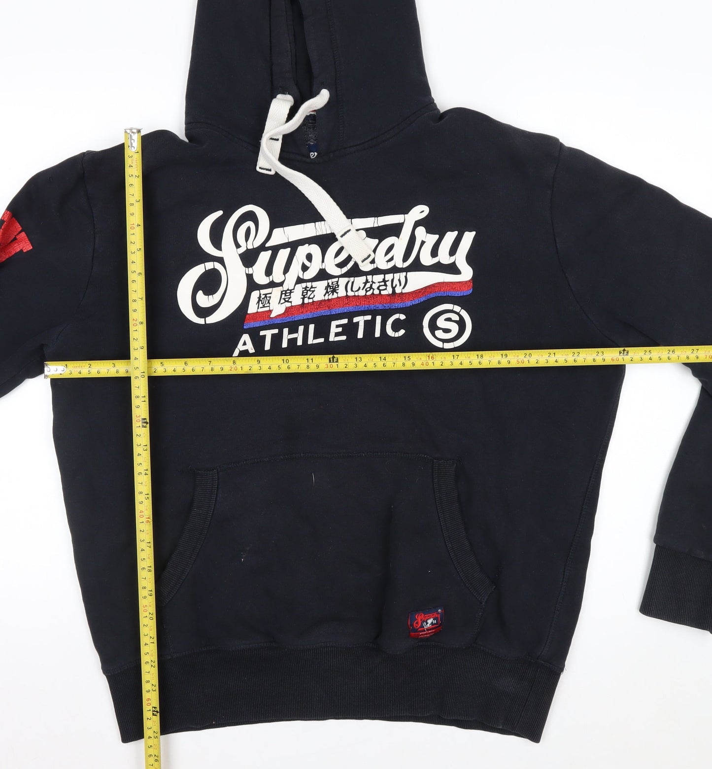 Superdry Men's Black Athletic Pullover Hoodie Size L
