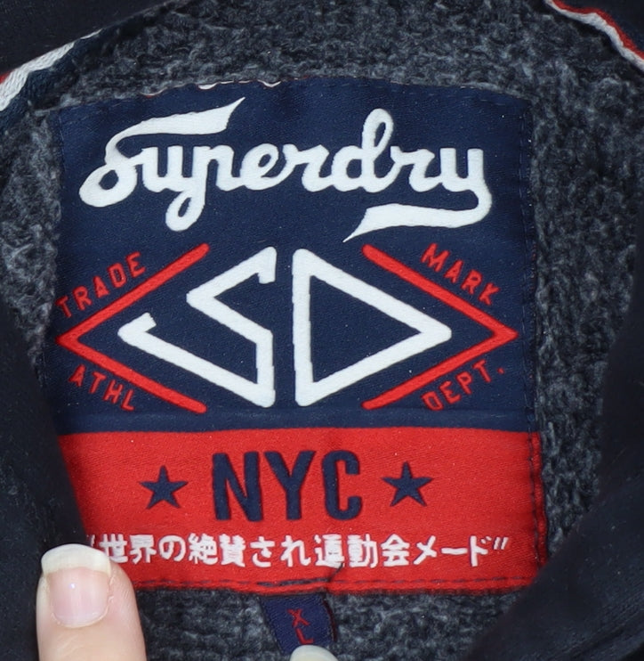 Superdry Men's Black Athletic Pullover Hoodie Size L