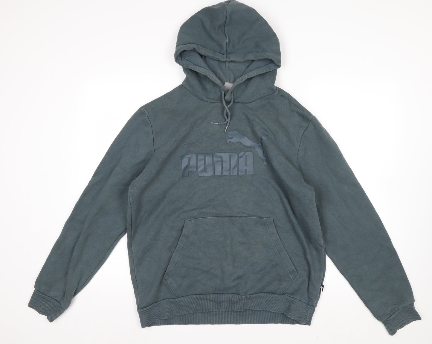 Puma Men's Green Pullover Hoodie M Hooded Logo Sweatshirt