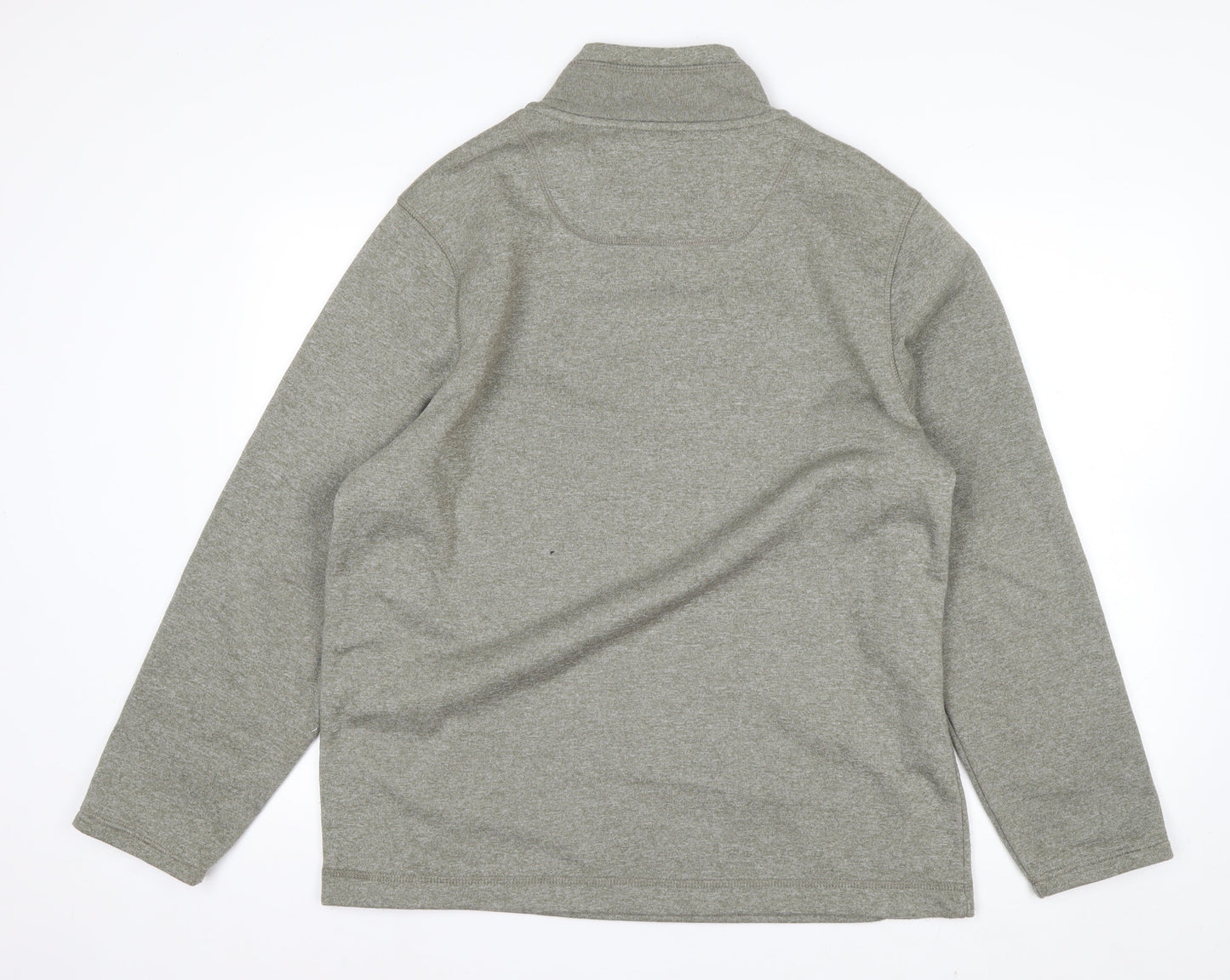 Weird Fish Mens Grey 1/4 Zip Fleece Sweatshirt L Outdoor Pullover
