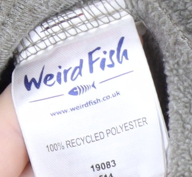 Weird Fish Mens Grey 1/4 Zip Fleece Sweatshirt L Outdoor Pullover