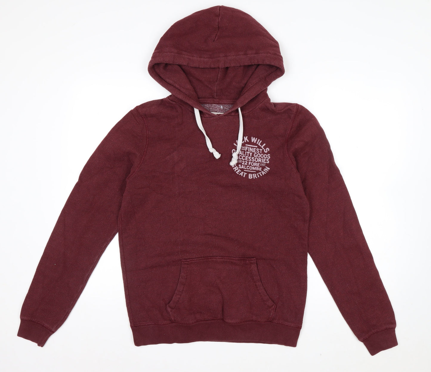 Jack Wills Men's Red Pullover Hoodie Size M Logo Hooded Sweatshirt