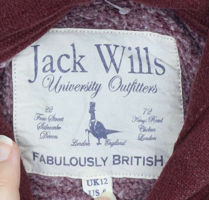 Jack Wills Men's Red Pullover Hoodie Size M Logo Hooded Sweatshirt