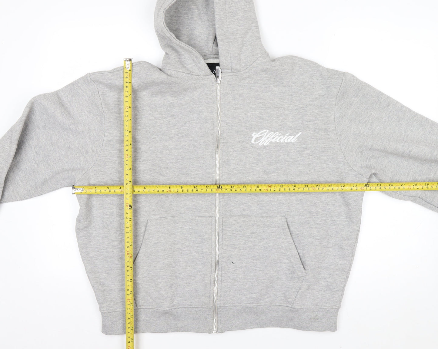 boohooMAN Men's Grey Full Zip Hoodie Size S Regular Fit