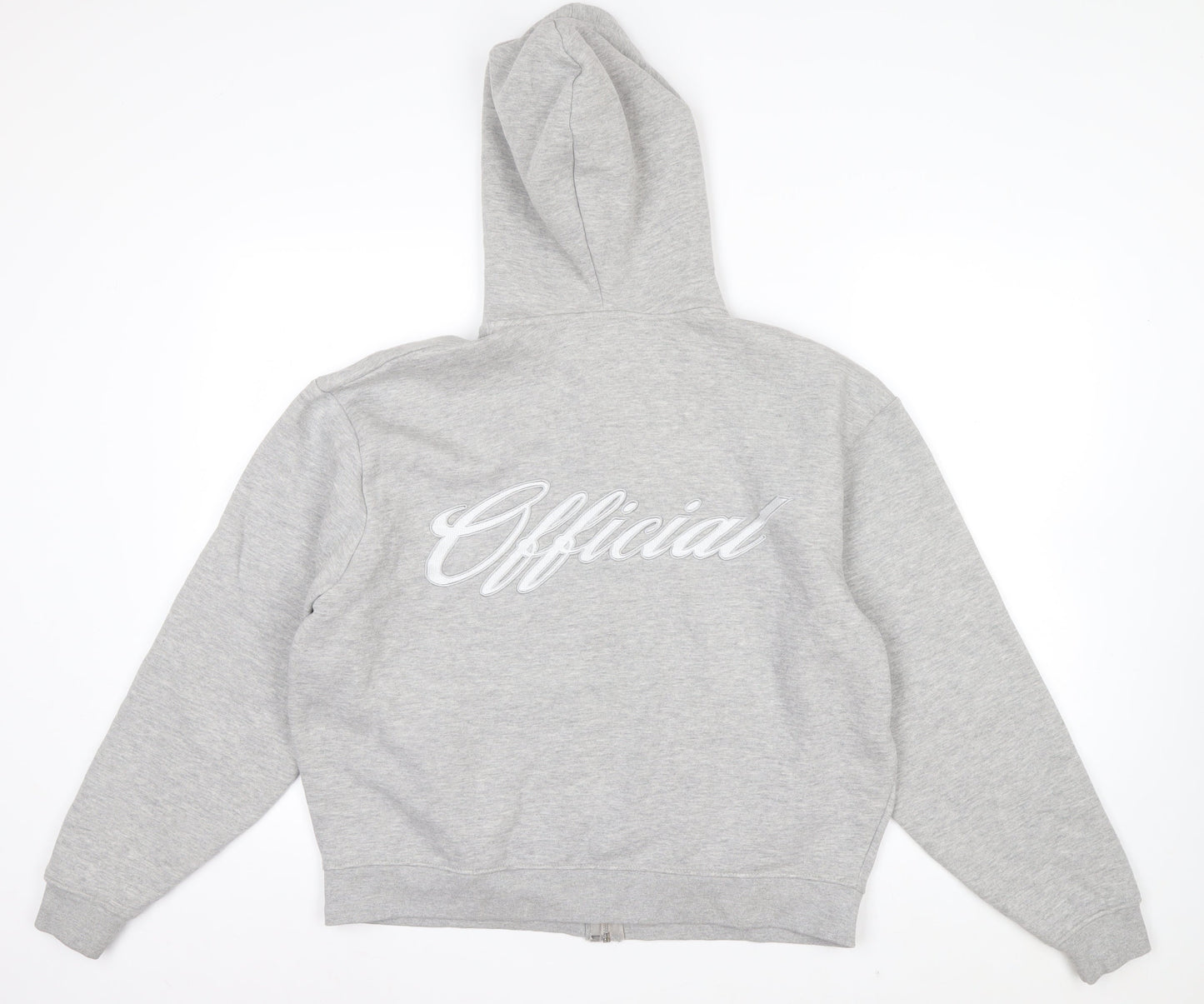 boohooMAN Men's Grey Full Zip Hoodie Size S Regular Fit