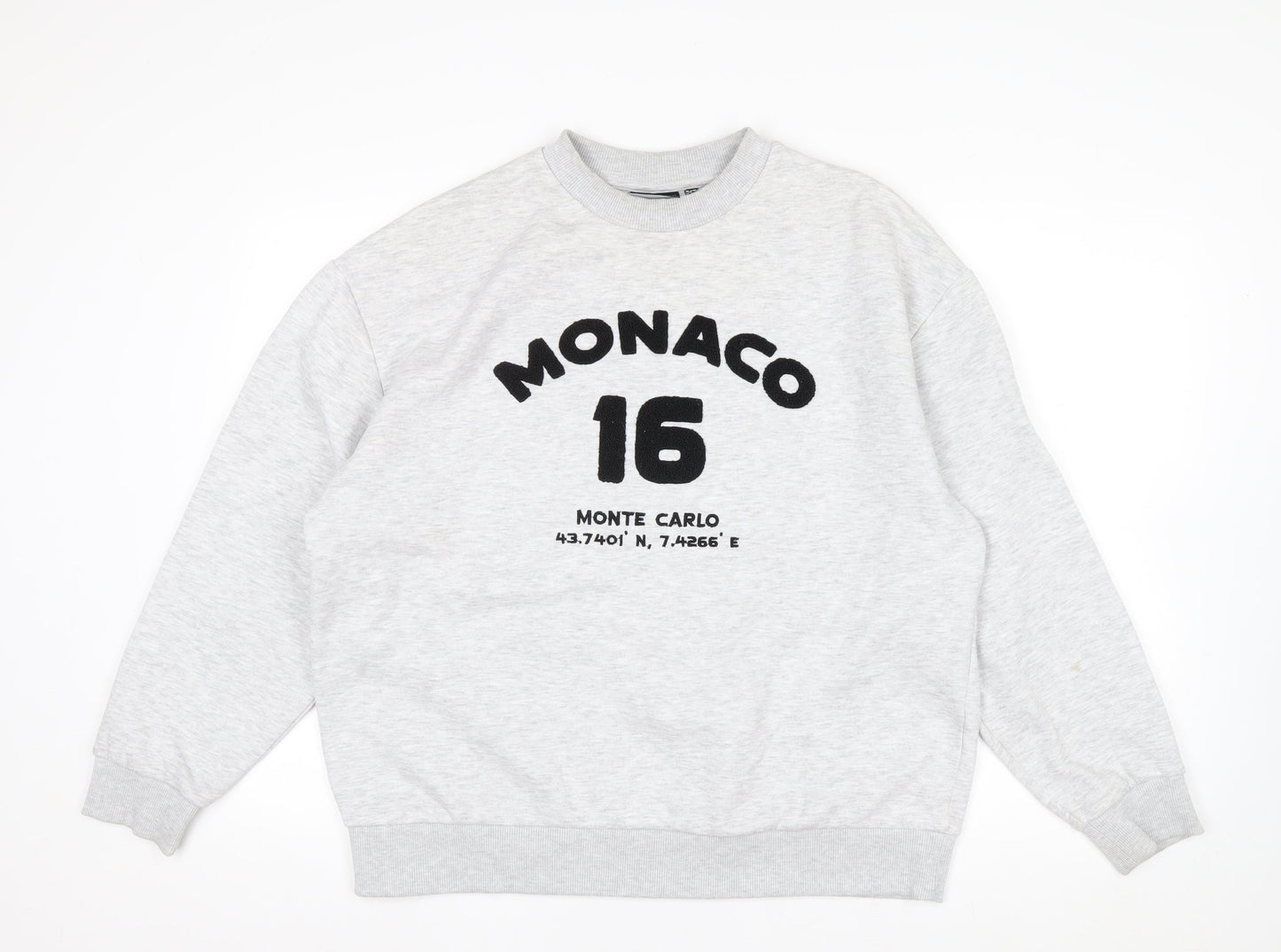 ASOS Design Women Grey Monaco 16 Pullover Sweatshirt Size S UK 8-10