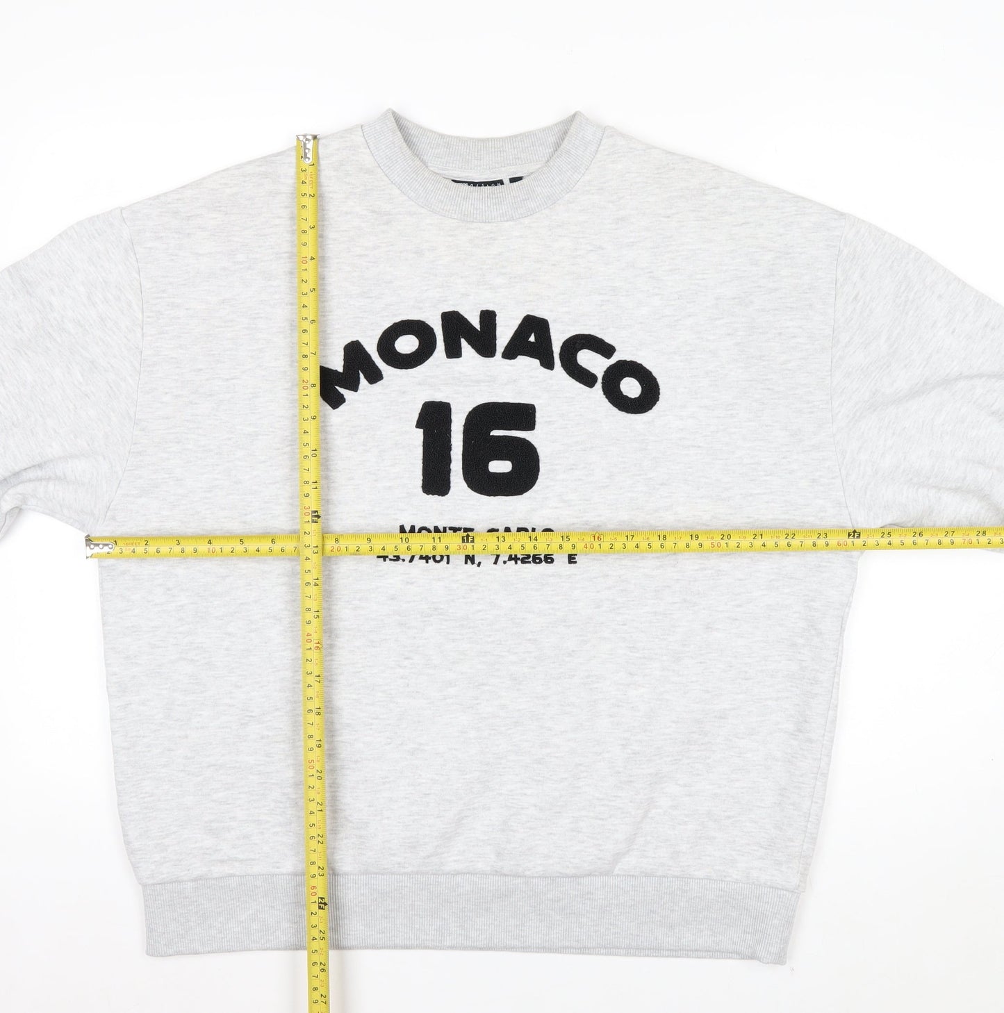 ASOS Design Women Grey Monaco 16 Pullover Sweatshirt Size S UK 8-10
