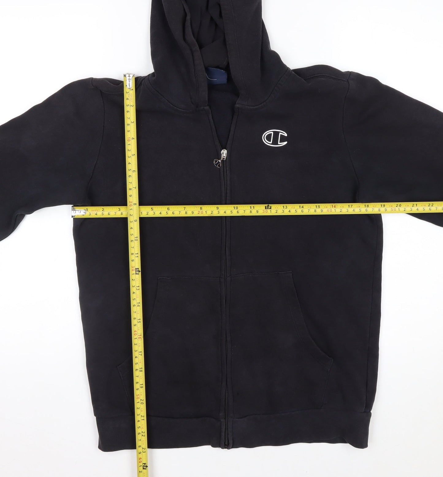 Champion Boys Black XL 13-14 Years Full Zip Hoodie Cotton Blend