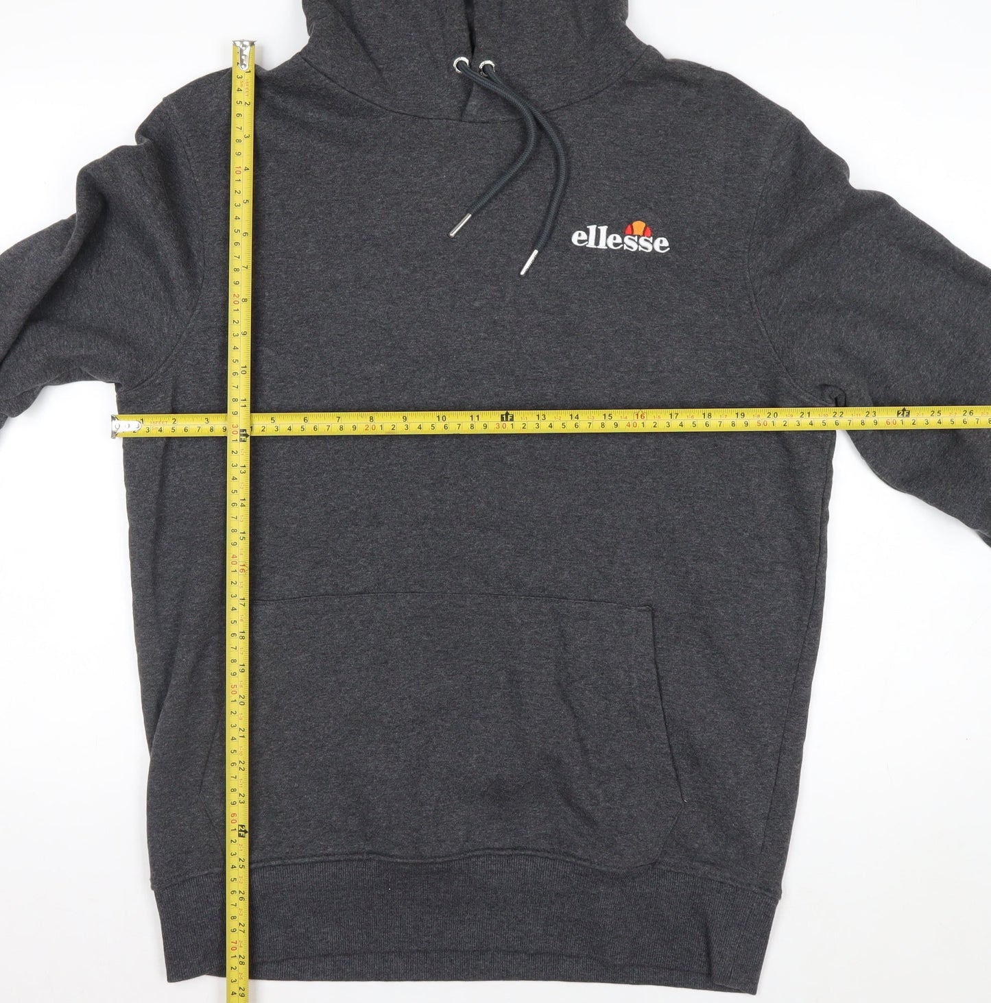 Ellesse Men's Grey Pullover Hoodie L Regular Fit Fleece Sweatshirt