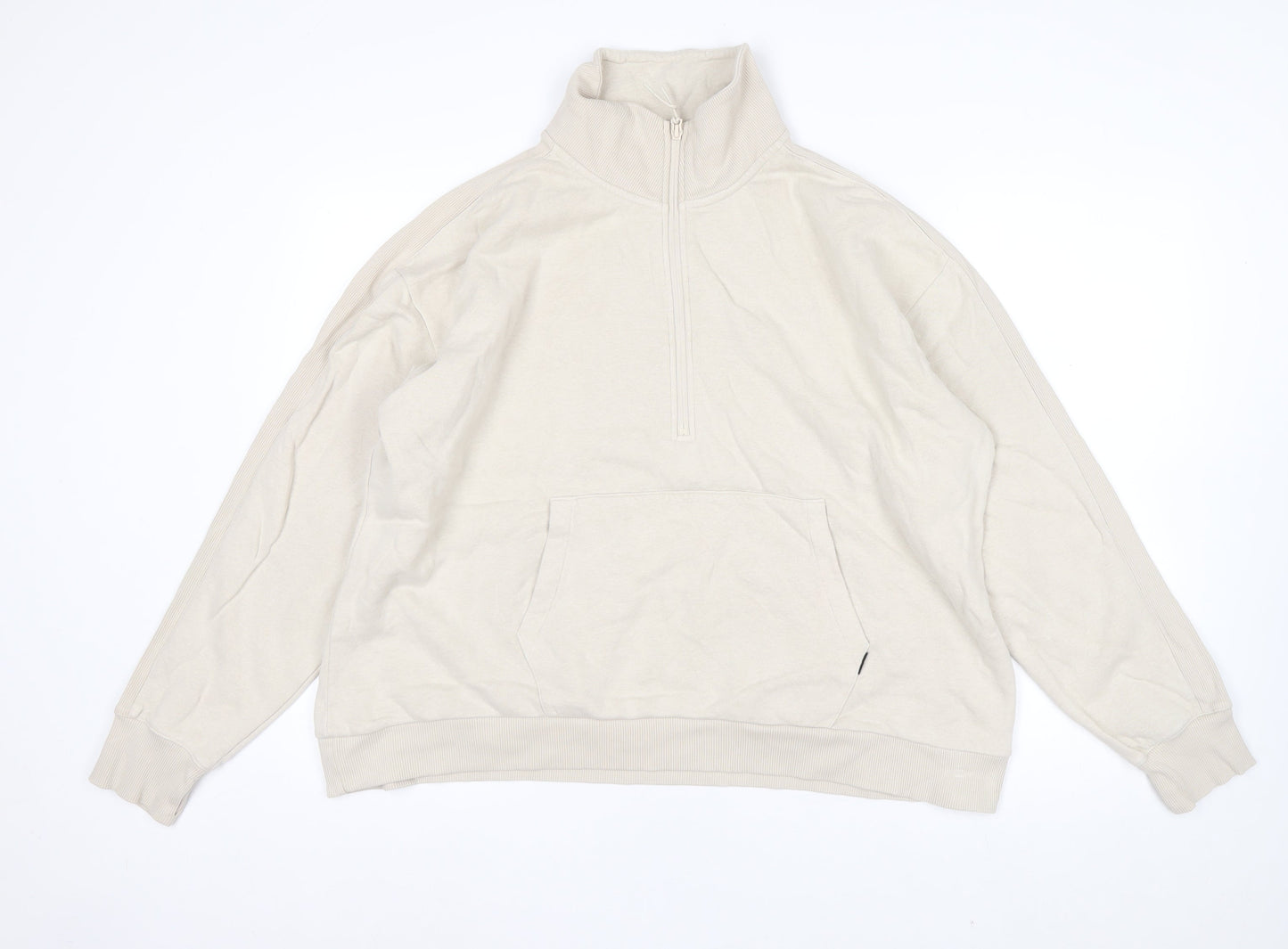 Marks and Spencer Womens Beige 1/2 Zip Pullover Sweatshirt Size 20