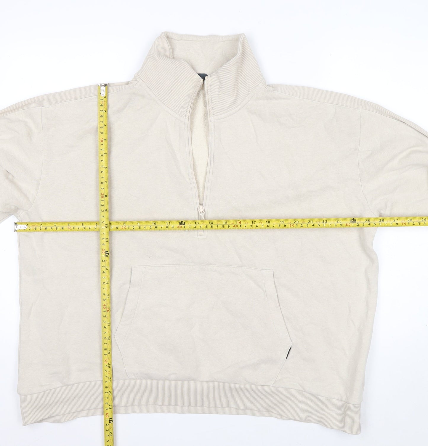 Marks and Spencer Womens Beige 1/2 Zip Pullover Sweatshirt Size 20