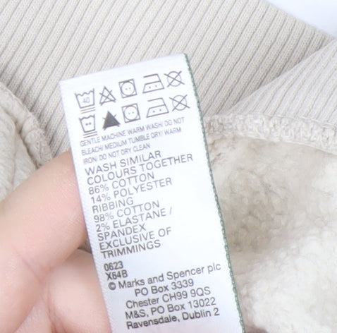 Marks and Spencer Womens Beige 1/2 Zip Pullover Sweatshirt Size 20