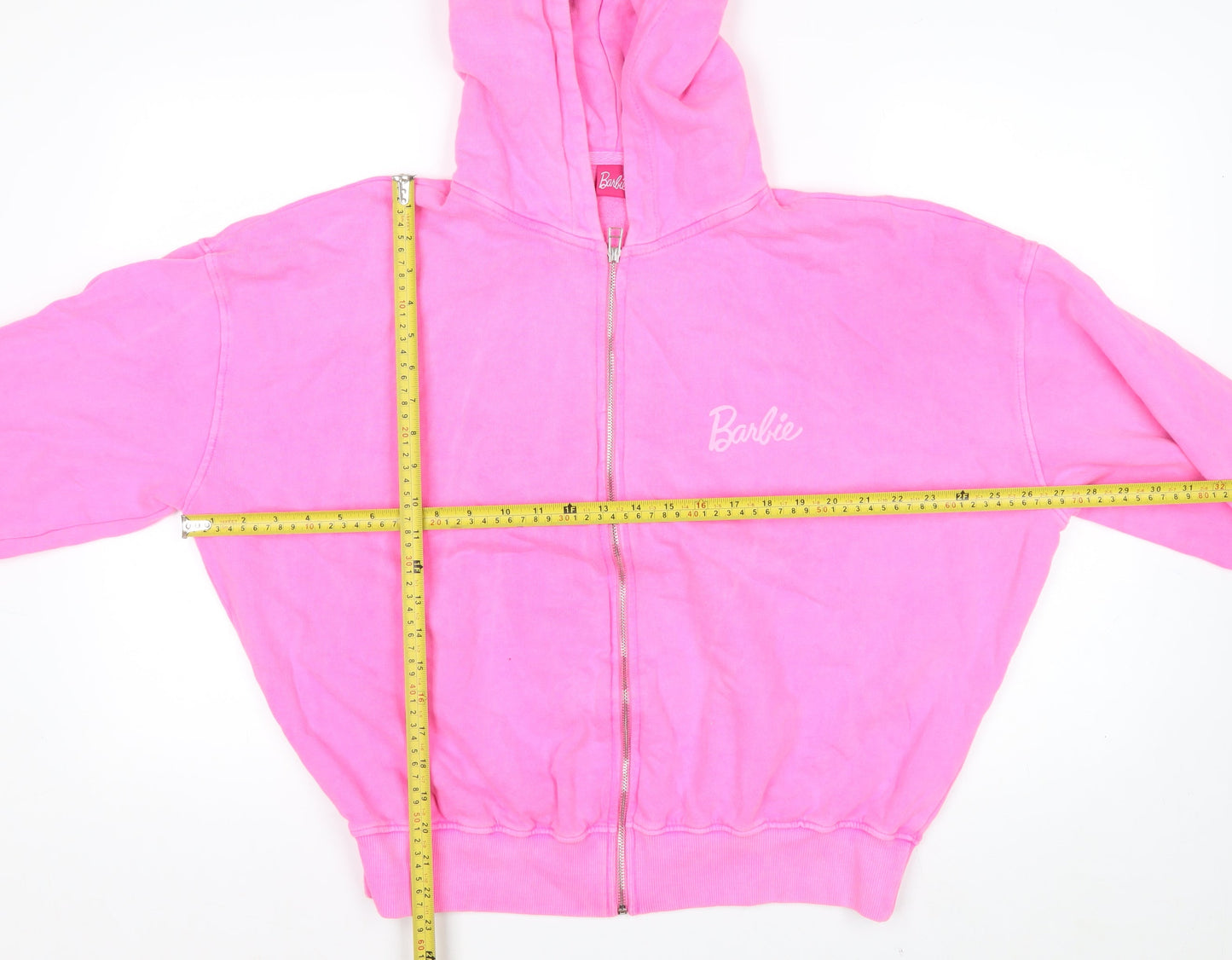 Barbie Women's Pink Full Zip Hoodie UK 6 Cotton Casual Sweatshirt