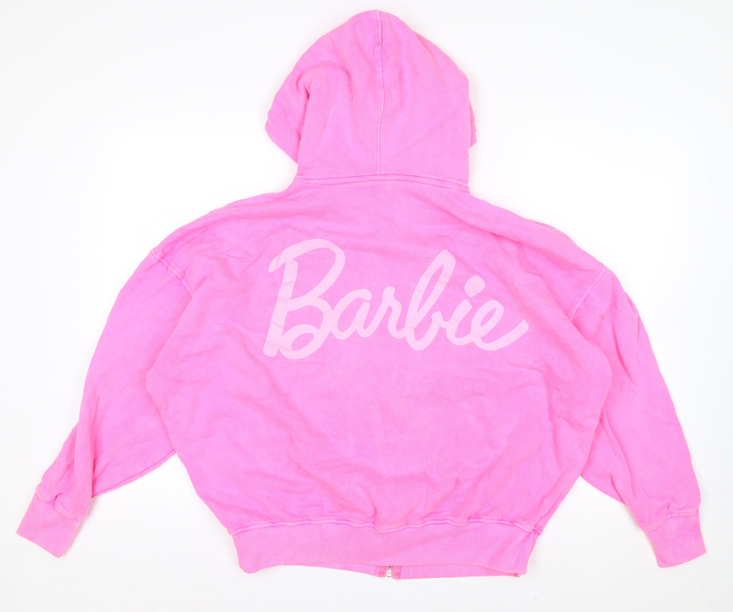 Barbie Women's Pink Full Zip Hoodie UK 6 Cotton Casual Sweatshirt