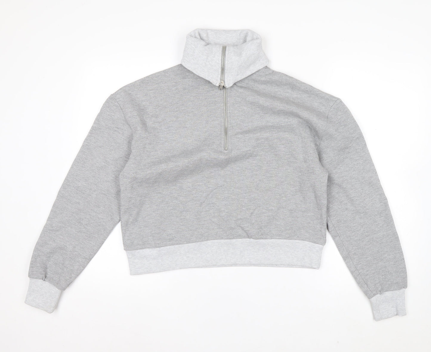 ASOS Design Women Grey XS 1/2 Zip Pullover Sweatshirt