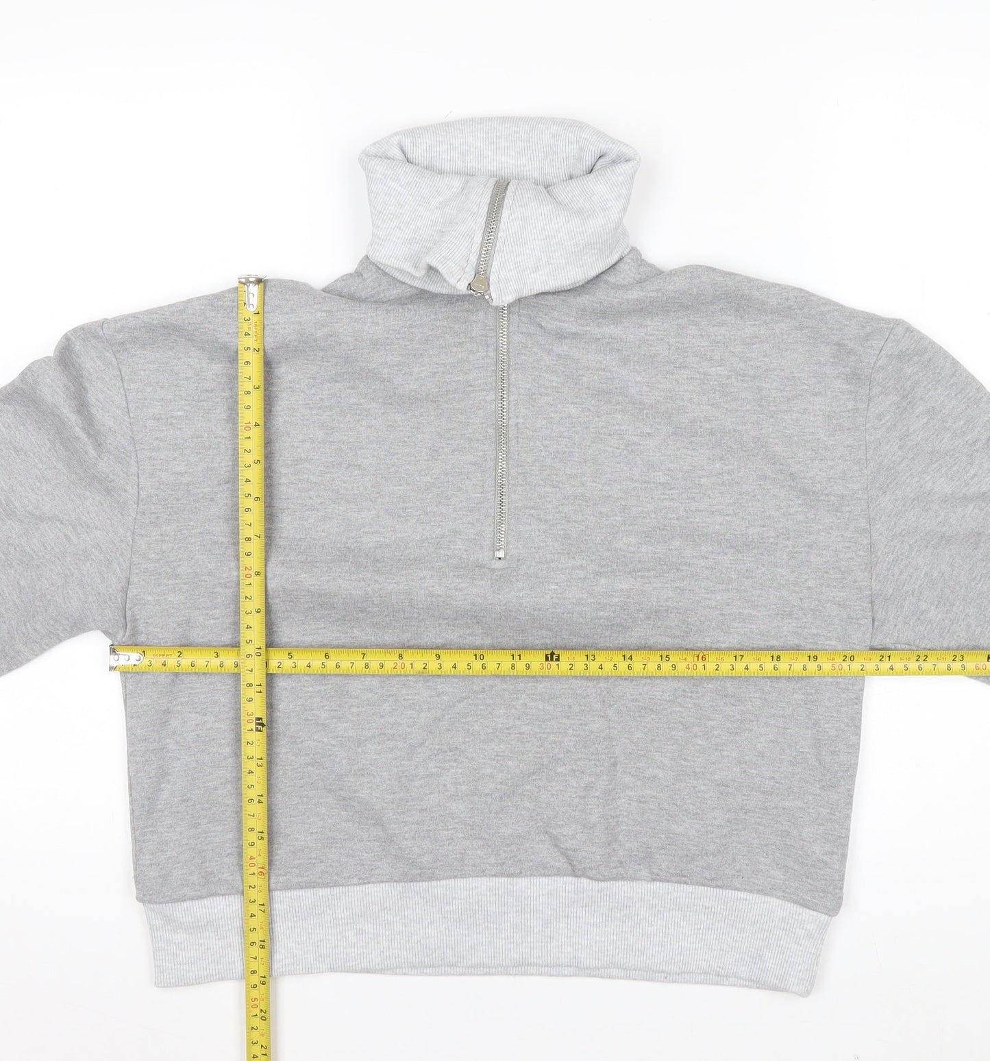 ASOS Design Women Grey XS 1/2 Zip Pullover Sweatshirt