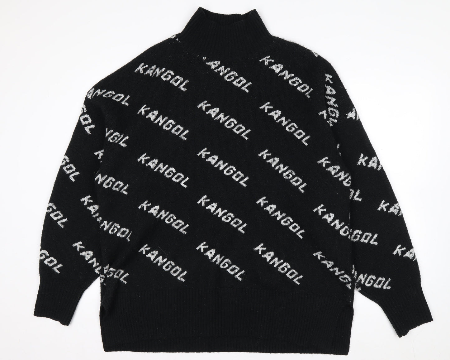 Kangol Men's Black Logo High Neck Pullover Jumper Size L