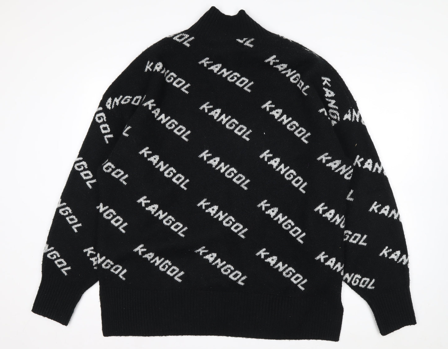 Kangol Men's Black Logo High Neck Pullover Jumper Size L