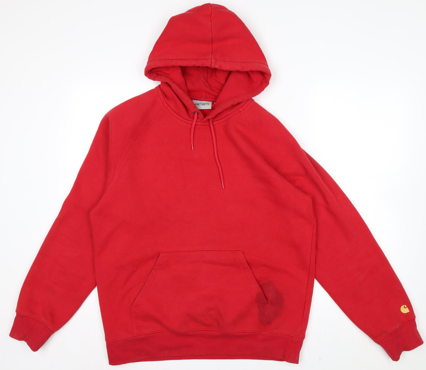 Carhartt Men Red Pullover Hoodie M Hooded Fleece Sweatshirt