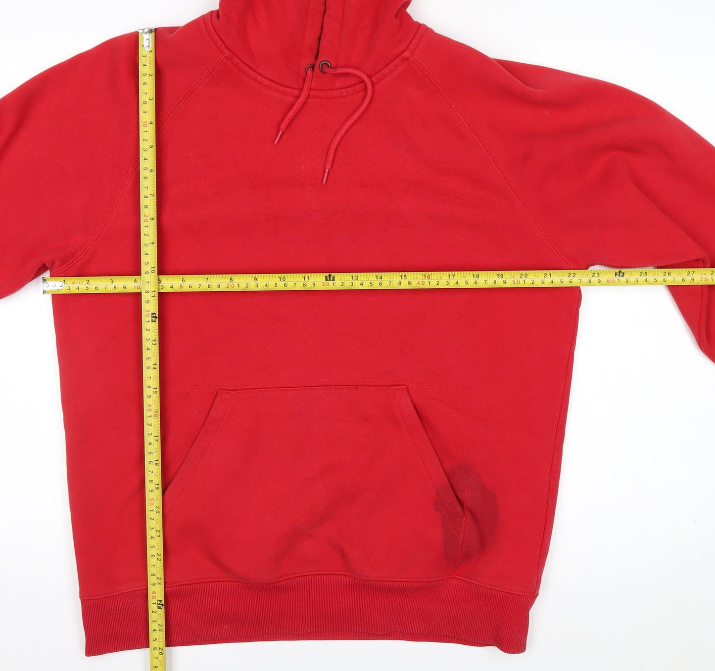 Carhartt Men Red Pullover Hoodie M Hooded Fleece Sweatshirt