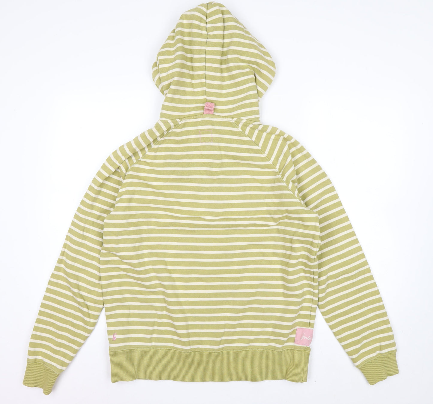Joules Women Green Striped Cotton Pullover Hoodie Size 14