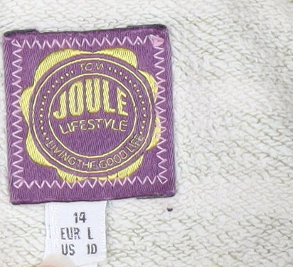 Joules Women Green Striped Cotton Pullover Hoodie Size 14