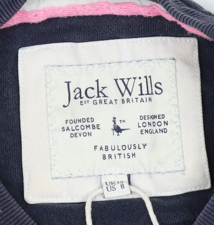 Jack Wills Women's Navy Blue Crew Neck Pullover Sweatshirt UK 12