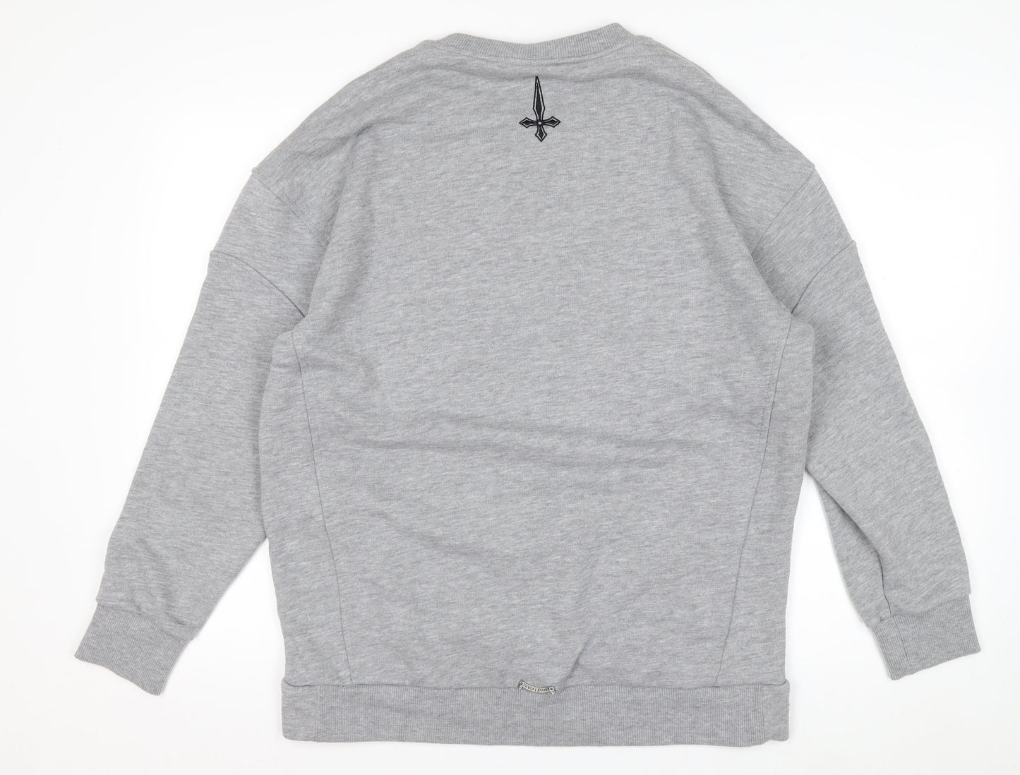 Judas Sinned Men's Grey Crew Neck Pullover Sweatshirt Size M