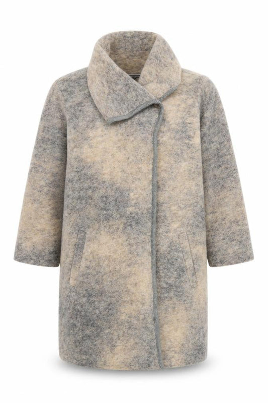 Paul Costelloe Women’s Beige Wool Blend Collared Cardigan Size 14