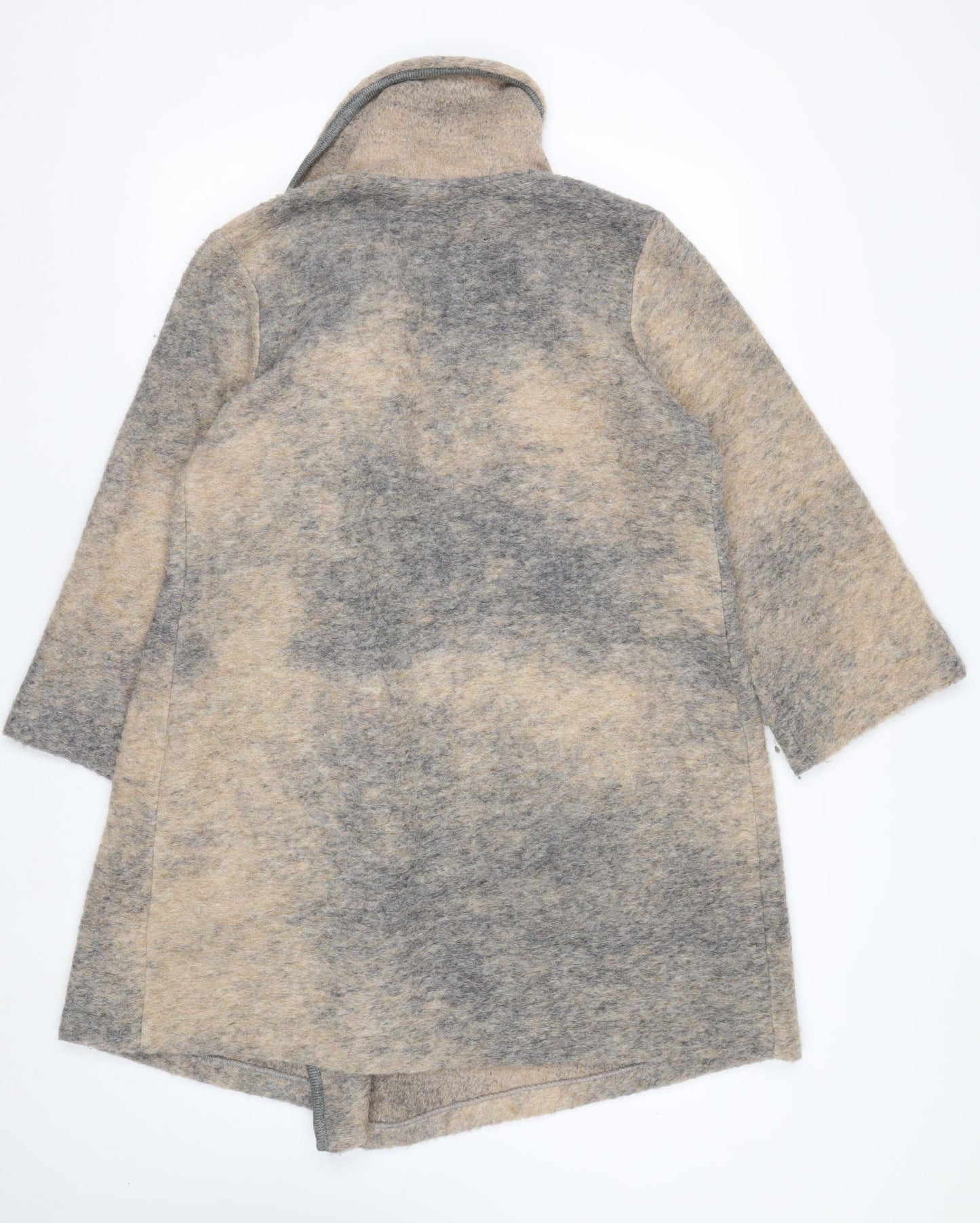 Paul Costelloe Women’s Beige Wool Blend Collared Cardigan Size 14