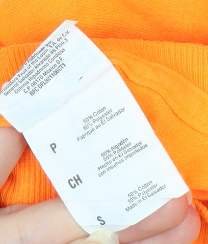 Jerzees Men's Orange Long Sleeve Sports Graphic Top Size S