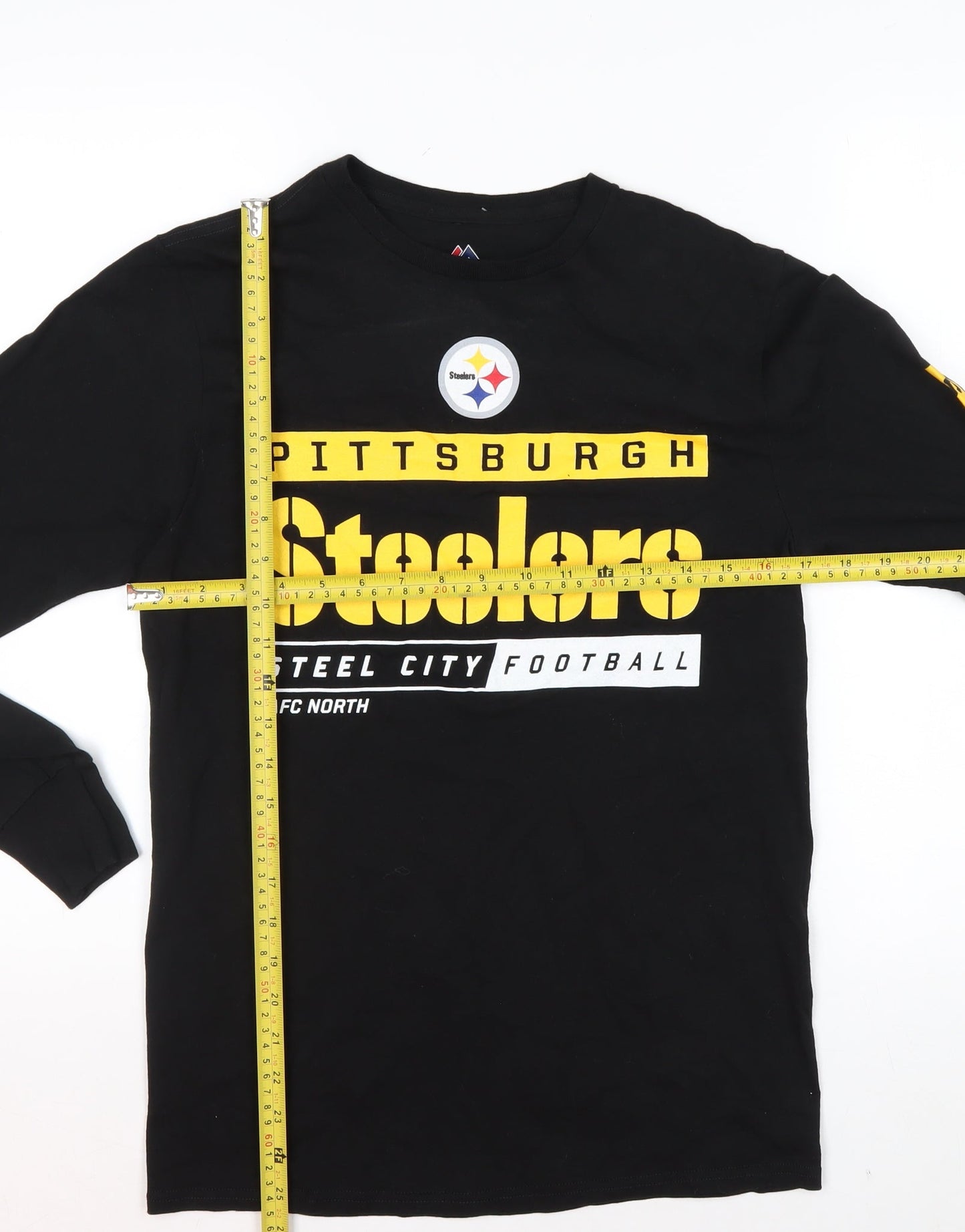Majestic Men’s Black Pittsburgh Steelers Long Sleeve Sports Top Size S