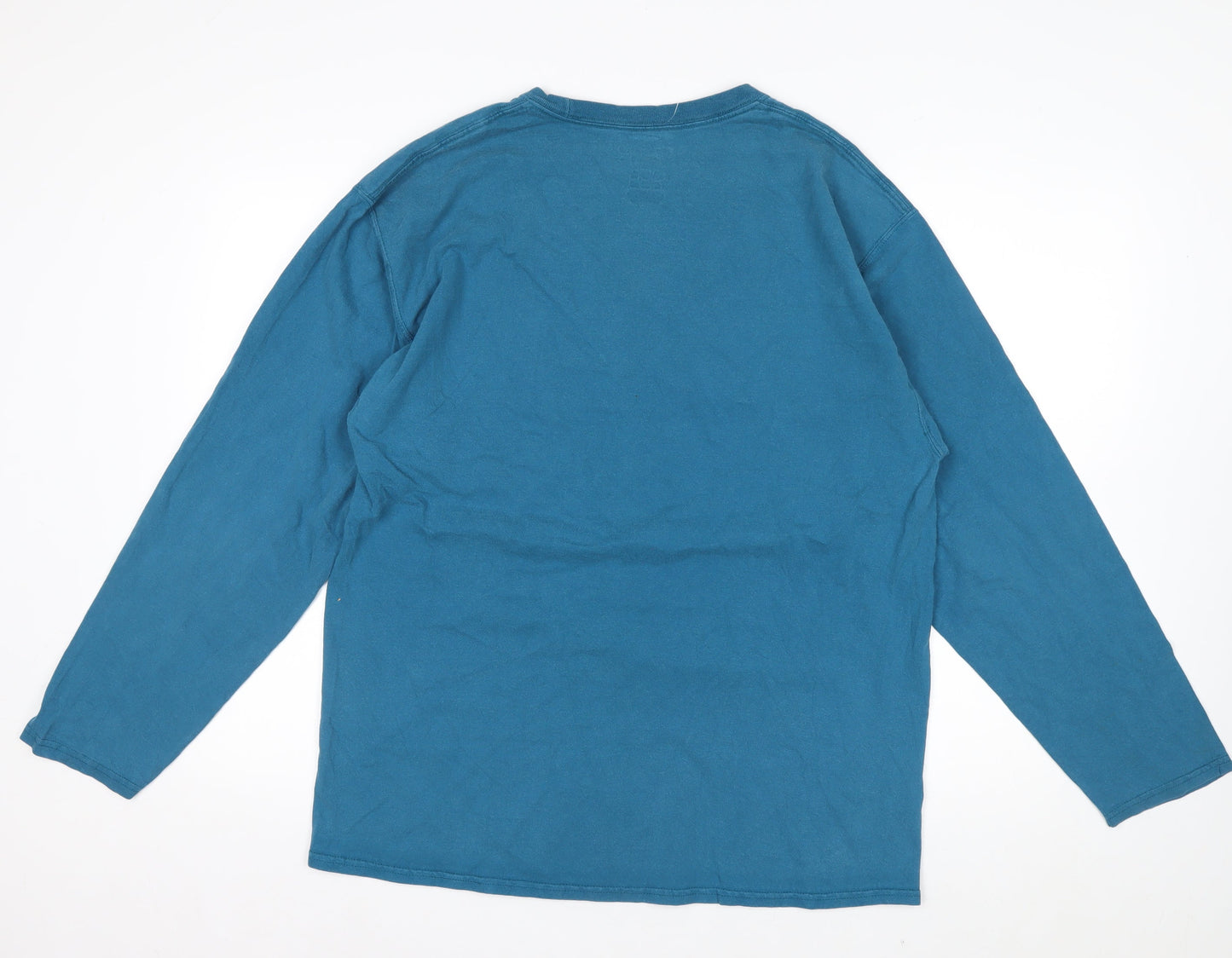 Champion Men's Blue XL Long Sleeve Crew Neck Cotton Top