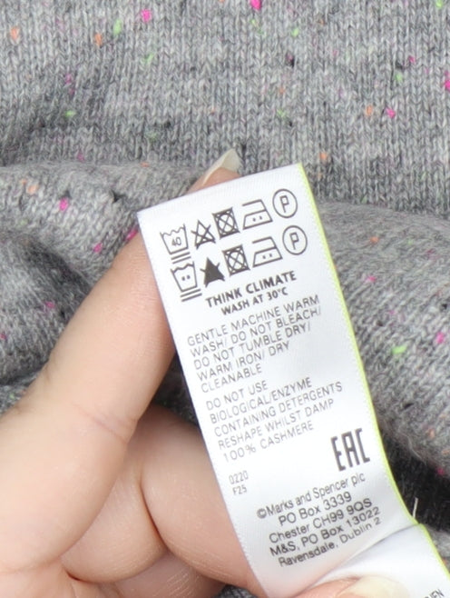 Marks and Spencer Women’s Grey Cashmere Crew Neck Jumper Size S