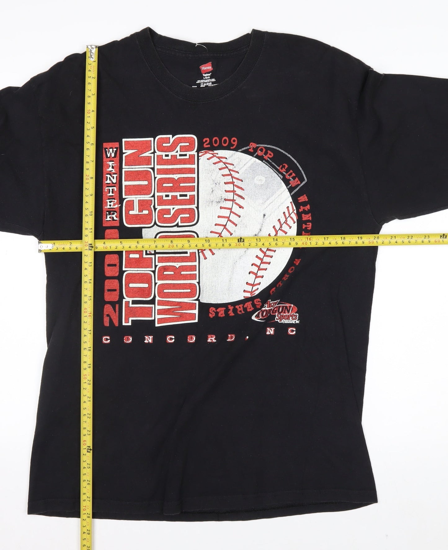 Hanes Men Black L 2009 Top Gun World Series Long Sleeve T-Shirt