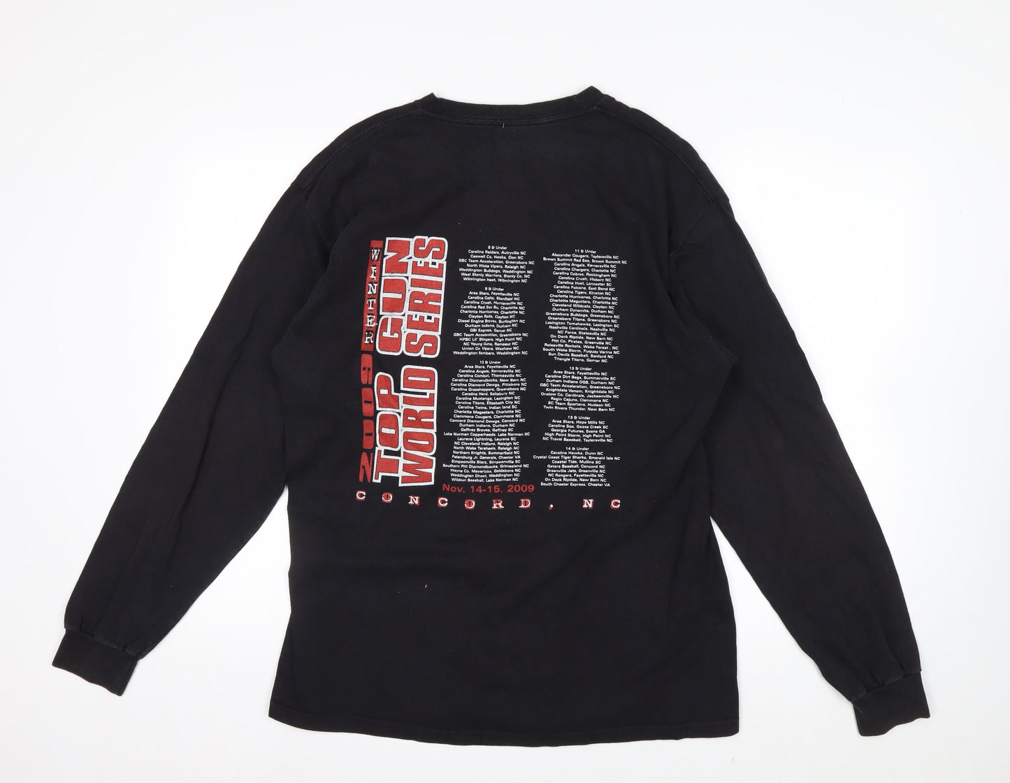 Hanes Men Black L 2009 Top Gun World Series Long Sleeve T-Shirt