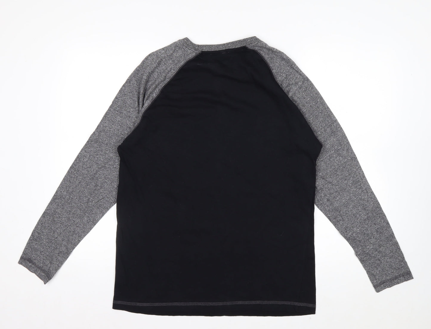 LIS Apparel Men's Black Grey Long Sleeve Nautical Graphic Top Size S