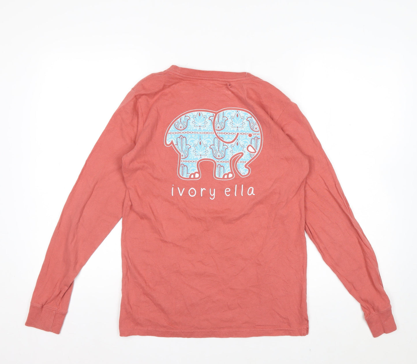 Ivory Ella Womens Pink Long Sleeve Cotton T-Shirt XS