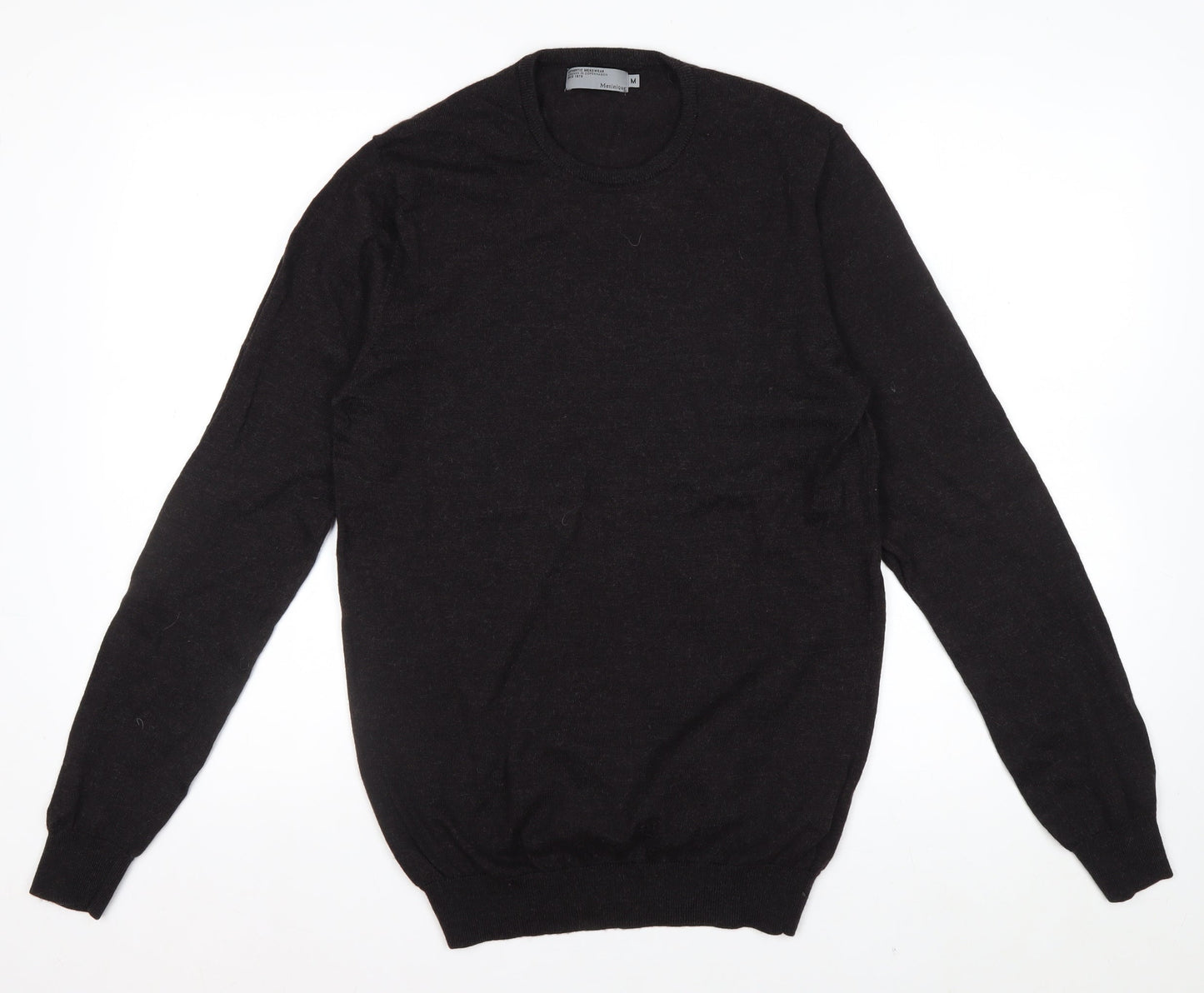 Matinique Men's Black Merino Wool Crew Neck Pullover Jumper M